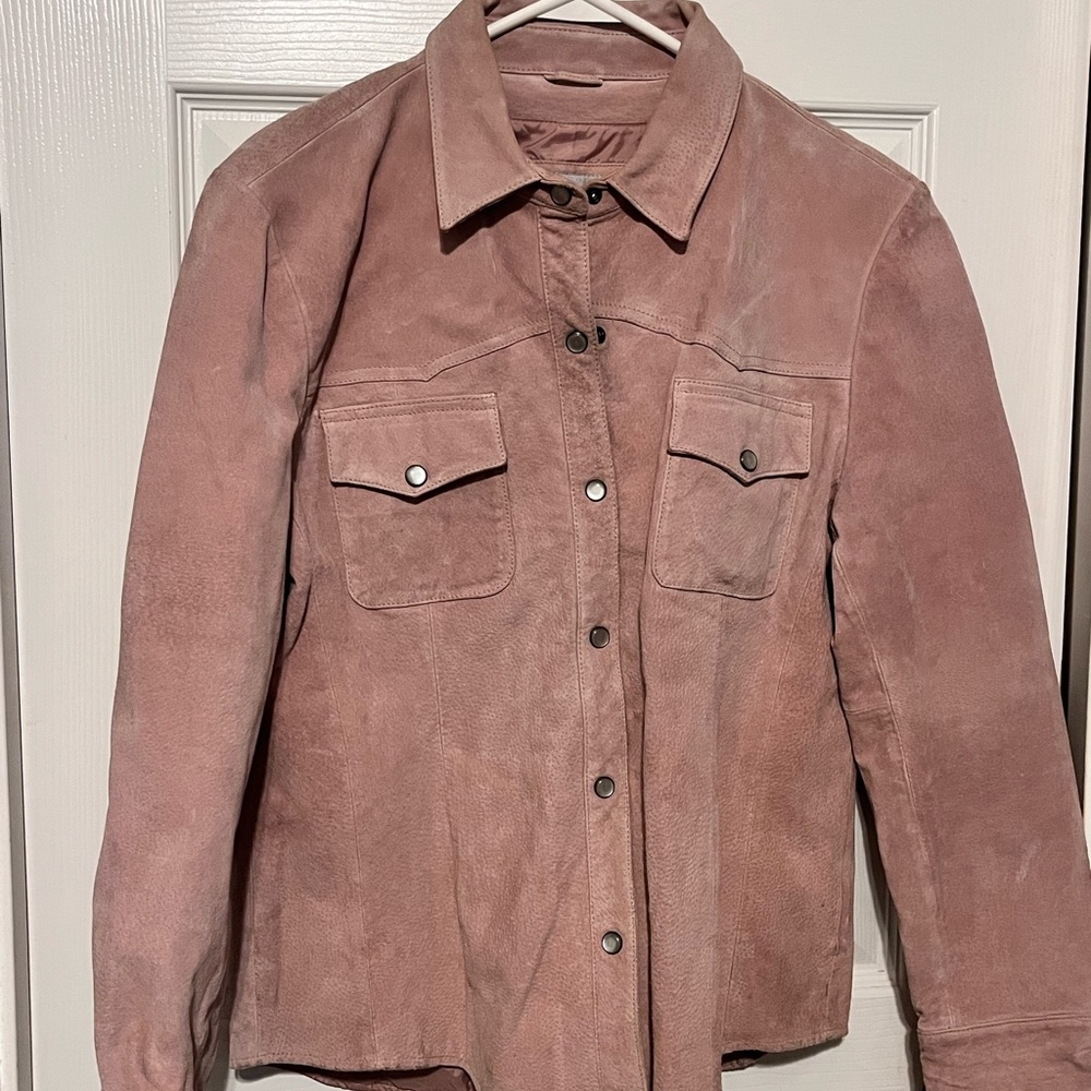 Wilsons Leather Utility Jacket in Soft Pink